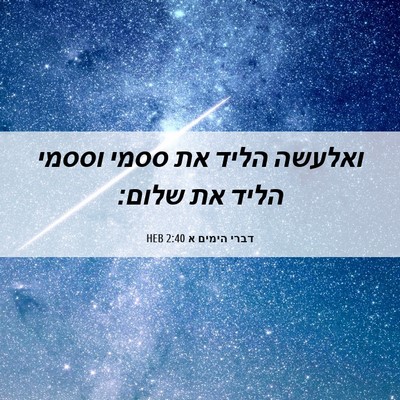 Picture 06 - דברי הימים א 2:40 HEB - ואלעשה הליד את ססמי וססמי - Bible Verse Picture