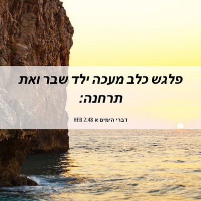 Picture 06 - דברי הימים א 2:48 HEB - פלגש כלב מעכה ילד שבר ואת - Bible Verse Picture