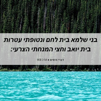 Picture 06 - דברי הימים א 2:54 HEB - בני שלמא בית לחם ונטופתי - Bible Verse Picture