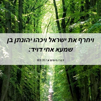 Picture 06 - דברי הימים א 20:7 HEB - ויחרף את ישראל ויכהו - Bible Verse Picture