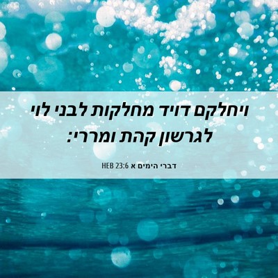 Picture 06 - דברי הימים א 23:6 HEB - ויחלקם דויד מחלקות לבני - Bible Verse Picture
