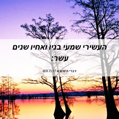 Picture 06 - דברי הימים א 25:17 HEB - העשירי שמעי בניו ואחיו - Bible Verse Picture