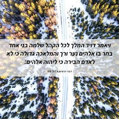 Picture 06 - דברי הימים א 29:1 HEB - ויאמר דויד המלך לכל הקהל - Bible Verse Picture