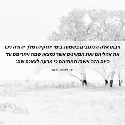 Picture 06 - דברי הימים א 4:41 HEB - ויבאו אלה הכתובים בשמות - Bible Verse Picture