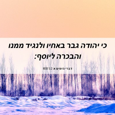 Picture 06 - דברי הימים א 5:2 HEB - כי יהודה גבר באחיו ולנגיד - Bible Verse Picture