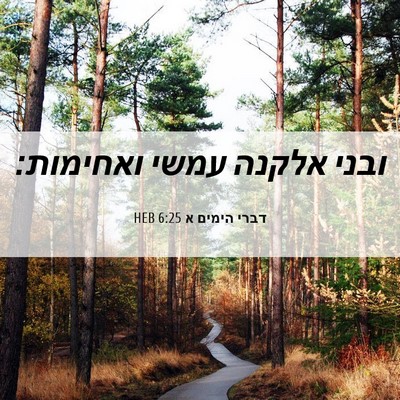 Picture 06 - דברי הימים א 6:25 HEB - ובני אלקנה עמשי - Bible Verse Picture