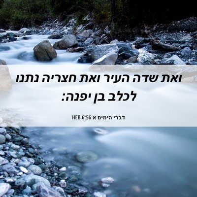 Picture 06 - דברי הימים א 6:56 HEB - ואת שדה העיר ואת חצריה נתנו - Bible Verse Picture