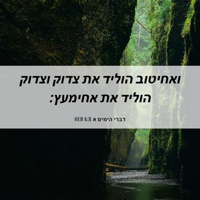 Picture 06 - דברי הימים א 6:8 HEB - ואחיטוב הוליד את צדוק - Bible Verse Picture