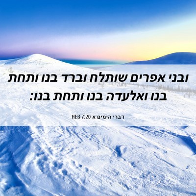 Picture 06 - דברי הימים א 7:20 HEB - ובני אפרים שותלח וברד בנו - Bible Verse Picture
