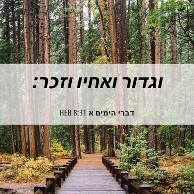 Picture 06 - דברי הימים א 8:31 HEB - וגדור ואחיו - Bible Verse Picture