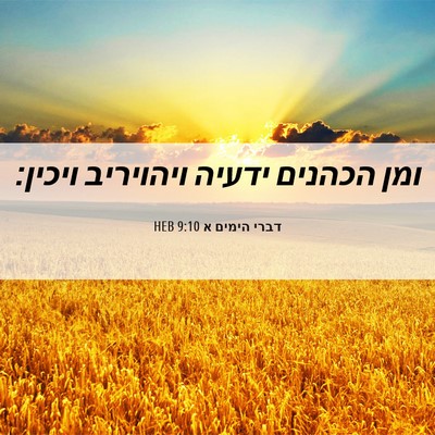 Picture 06 - דברי הימים א 9:10 HEB - ומן הכהנים ידעיה ויהויריב - Bible Verse Picture