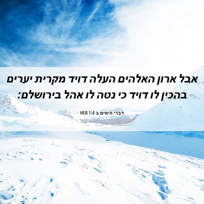 Picture 06 - דברי הימים ב 1:4 HEB - אבל ארון האלהים העלה דויד - Bible Verse Picture