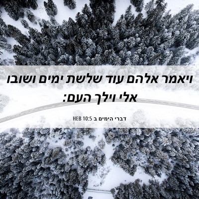 Picture 06 - דברי הימים ב 10:5 HEB - ויאמר אלהם עוד שלשת ימים - Bible Verse Picture