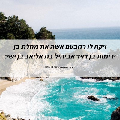 Picture 06 - דברי הימים ב 11:18 HEB - ויקח לו רחבעם אשה את מחלת - Bible Verse Picture