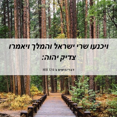 Picture 06 - דברי הימים ב 12:6 HEB - ויכנעו שרי ישראל והמלך - Bible Verse Picture