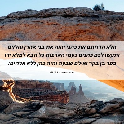 Picture 06 - דברי הימים ב 13:9 HEB - הלא הדחתם את כהני יהוה את - Bible Verse Picture
