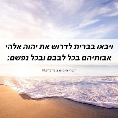 Picture 06 - דברי הימים ב 15:12 HEB - ויבאו בברית לדרוש את יהוה - Bible Verse Picture