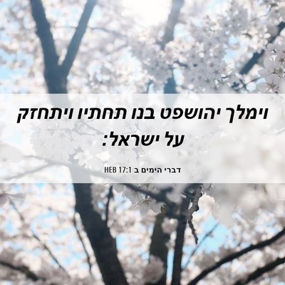 Picture 06 - דברי הימים ב 17:1 HEB - וימלך יהושפט בנו תחתיו - Bible Verse Picture