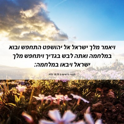 Picture 06 - דברי הימים ב 18:29 HEB - ויאמר מלך ישראל אל יהושפט - Bible Verse Picture