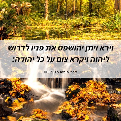 Picture 06 - דברי הימים ב 20:3 HEB - וירא ויתן יהושפט את פניו - Bible Verse Picture