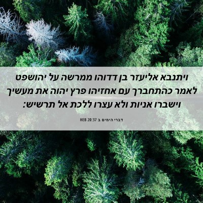 Picture 06 - דברי הימים ב 20:37 HEB - ויתנבא אליעזר בן דדוהו - Bible Verse Picture
