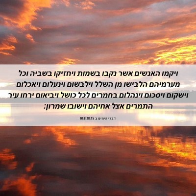 Picture 06 - דברי הימים ב 28:15 HEB - ויקמו האנשים אשר נקבו - Bible Verse Picture