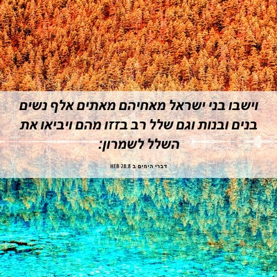 Picture 06 - דברי הימים ב 28:8 HEB - וישבו בני ישראל מאחיהם - Bible Verse Picture