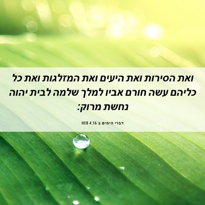 Picture 06 - דברי הימים ב 4:16 HEB - ואת הסירות ואת היעים ואת - Bible Verse Picture