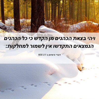 Picture 06 - דברי הימים ב 5:11 HEB - ויהי בצאת הכהנים מן הקדש כי - Bible Verse Picture