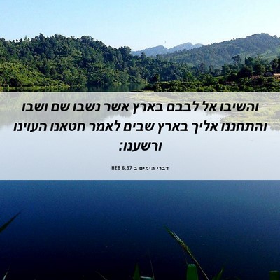 Picture 06 - דברי הימים ב 6:37 HEB - והשיבו אל לבבם בארץ אשר - Bible Verse Picture