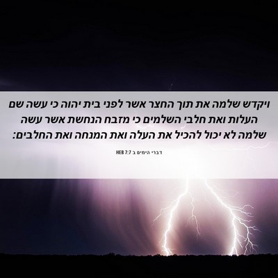 Picture 06 - דברי הימים ב 7:7 HEB - ויקדש שלמה את תוך החצר אשר - Bible Verse Picture