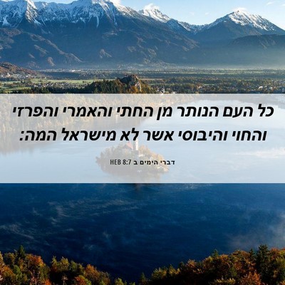 Picture 06 - דברי הימים ב 8:7 HEB - כל העם הנותר מן החתי והאמרי - Bible Verse Picture