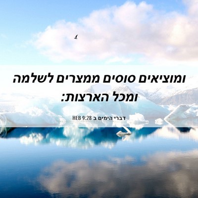 Picture 06 - דברי הימים ב 9:28 HEB - ומוציאים סוסים ממצרים - Bible Verse Picture