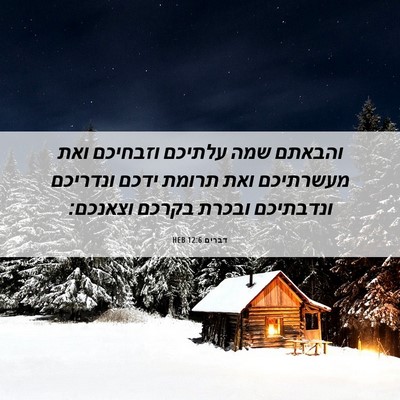 Picture 06 - דברים 12:6 HEB - והבאתם שמה עלתיכם וזבחיכם - Bible Verse Picture