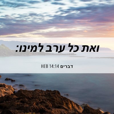 Picture 06 - דברים 14:14 HEB - ואת כל ערב - Bible Verse Picture