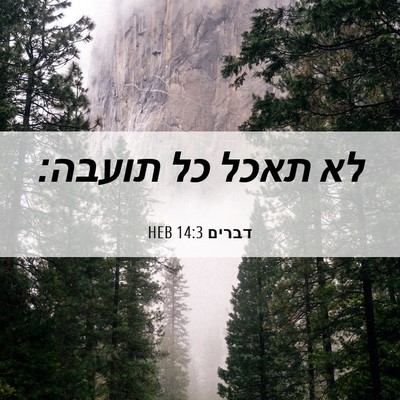 Picture 06 - דברים 14:3 HEB - לא תאכל כל - Bible Verse Picture