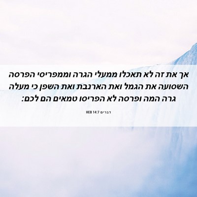 Picture 06 - דברים 14:7 HEB - אך את זה לא תאכלו ממעלי - Bible Verse Picture