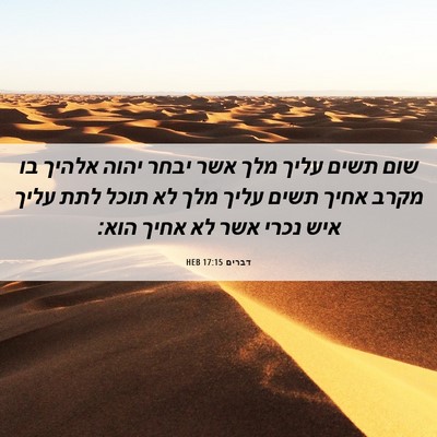 Picture 06 - דברים 17:15 HEB - שום תשים עליך מלך אשר יבחר - Bible Verse Picture