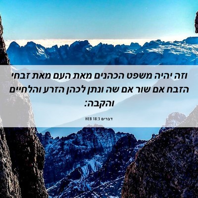 Picture 06 - דברים 18:3 HEB - וזה יהיה משפט הכהנים מאת - Bible Verse Picture