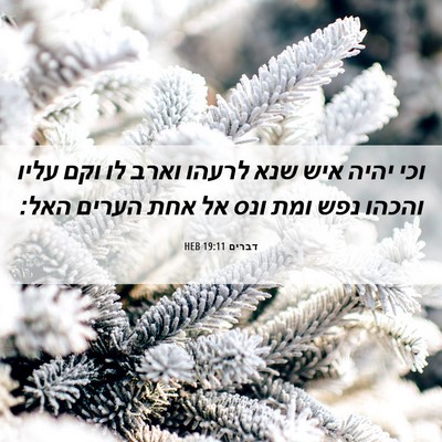 Picture 06 - דברים 19:11 HEB - וכי יהיה איש שנא לרעהו וארב - Bible Verse Picture