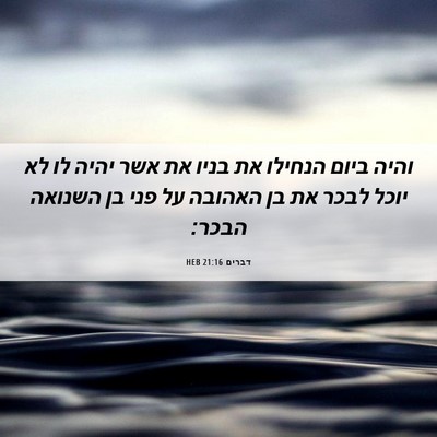 Picture 06 - דברים 21:16 HEB - והיה ביום הנחילו את בניו את - Bible Verse Picture