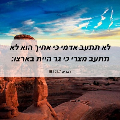 Picture 06 - דברים 23:7 HEB - לא תתעב אדמי כי אחיך הוא לא - Bible Verse Picture