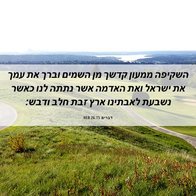 Picture 06 - דברים 26:15 HEB - השקיפה ממעון קדשך מן השמים - Bible Verse Picture