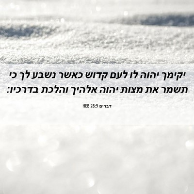 Picture 06 - דברים 28:9 HEB - יקימך יהוה לו לעם קדוש כאשר - Bible Verse Picture