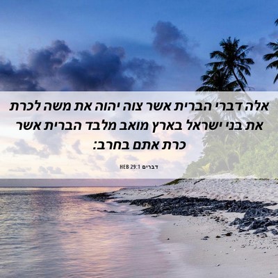 Picture 06 - דברים 29:1 HEB - אלה דברי הברית אשר צוה יהוה - Bible Verse Picture