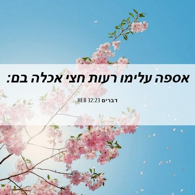 Picture 06 - דברים 32:23 HEB - אספה עלימו רעות חצי אכלה - Bible Verse Picture