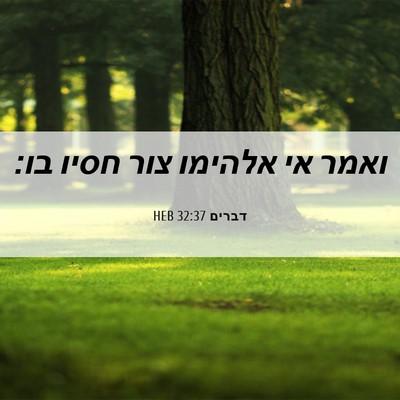Picture 06 - דברים 32:37 HEB - ואמר אי אלהימו צור חסיו - Bible Verse Picture