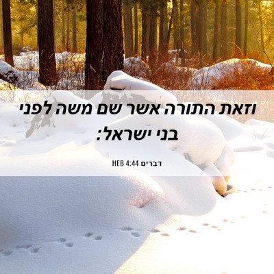 Picture 06 - דברים 4:44 HEB - וזאת התורה אשר שם משה לפני - Bible Verse Picture
