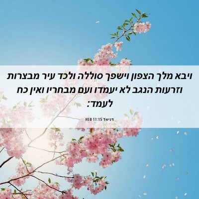 Picture 06 - דניאל 11:15 HEB - ויבא מלך הצפון וישפך סוללה - Bible Verse Picture