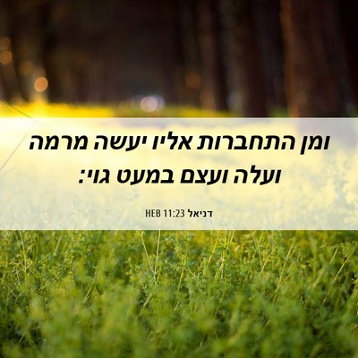 Picture 06 - דניאל 11:23 HEB - ומן התחברות אליו יעשה מרמה - Bible Verse Picture